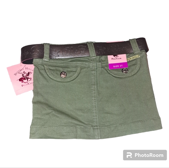 🆕️Vintage Y2K Beverly Hills Polo Club Skort Army Green Sz 3T NWT - Picture 4 of 4